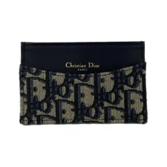 DIOR/ChristianDior(ディオール/クリスチャンディオール) カードケース オブリーク アイボリー×ダークネイビー×マルチ レザー
