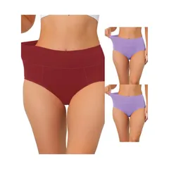 アレグラ ケー レディース アンダーウェア パンツ ハイウエスト プラスサイズ コットン ALLEGRA K 3 Packs Womens Cotton High Waist available In Plusizemuticolor Tummy Contro