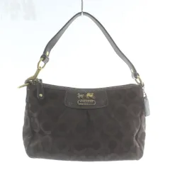 コーチ COACH マディソン オプアート ハンドバッグ ポーチ キャンバス レザー 総柄 ロゴ ゴールド金具 茶色 ブラウン 41991 /XZ ■GY18