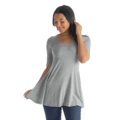 24 セブンコンフォート レディース トップス Tシャツ Womens 24Seven Comfort Apparelbow Sleeve Swing Tunic Top Heather ヘザー