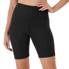 ヘインズ レディース ボトムス ハーフパンツ・ショーツ ショートパンツ ハイウエスト Womens HanesR Moves HighWaisted 725in Bike Shorts with Internal Pocket Black ブラック