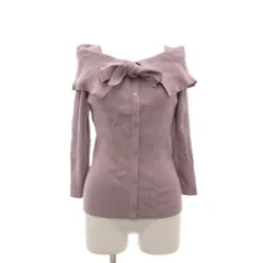 アプワイザーリッシェ Apuweiser-riche ニットカーディガン 2 ピンク系 オフショルダー リボン付き 長袖 /ML ■GY06