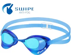 ビュー VIEW スイミング ブレード スワイプ アンチフォグ Blade SWIPE 競泳用 スイミングゴーグル レーシング くもり止め ミラータイプ UVカット 選べる鼻ベルト プール  V121SAM CBLBL クリアブルー×ブルー