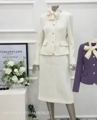 ミニ ホワイト ツイード ジャケット セットアップ