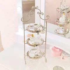 可愛い♡リボン小物3段トレイ(シルバー)セット Amazon｜ロマンティックプリンセス リボン小物3段トレイ(シルバー