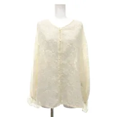 スタジオクリップ シャツ ブラウス レース ドット シアー カットソー F 白 ホワイト 長袖 /YJ