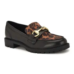 ナインウェスト レディース シューズ スリッポン・ローファー Nine West Newdale Womens Lug Sole Loafers Black Multi ブラックのサムネイル
