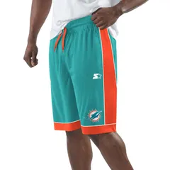 スターター メンズ ボトムス ハーフパンツ・ショーツ ショートパンツ Menstarter Aqua Miami Dolphins Throwback Fan Favorite Shorts Dolのサムネイル