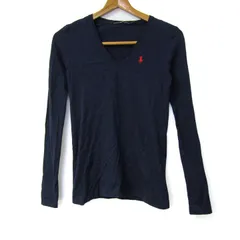 ラルフローレンスポーツ 長袖Ｔシャツ トップス Vネック ロゴT レディース XSサイズ 紺×赤 RALPH LAUREN SPORT 【中古】