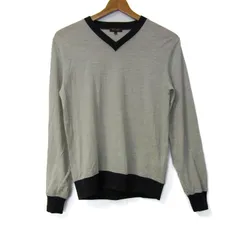 ポールスミス スウェット トレーナー トップス Vネック 長袖 日本製 レディース Mサイズ 黒×グレー Paul Smith 【中古】