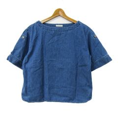 ジャーナルスタンダード ブラウス シャツ トップス デニム 半袖 プルオーバー レディース Sサイズ ブルー JOURNAL STANDARD 【中古】