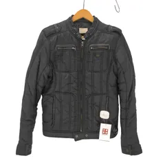 ディーゼル DIESEL 00S OLD ピッグレザー パイピング 袖ジップ ギミック パディング パテント ナイロン キルト ライダース ジャケット ブルゾン Y2K メンズ import：S 