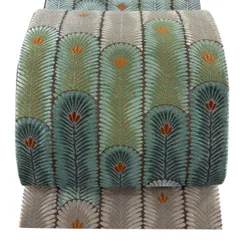 【美品】 袋帯 名品 若松 刺繍 茶色 六通 正絹 【中古】