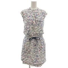 トミーヒルフィガー TOMMY HILFIGER ノースリーブワンピース ミニ 2 白 ホワイト 紺 ネイビー 総柄 IBO85 /GV