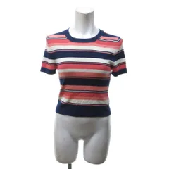 マイケルマイケルコース Michael michael kors ボーダー ニット カットソー 半袖 ストレッチ マルチカラー XSサイズ IBO85