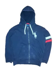 ポロ ラルフローレン BIG ポニー ストライプ フード ジップアップ