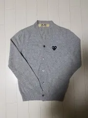 S コム・デ・ギャルソン PLAY ブラックワッペン カーディガン グレー