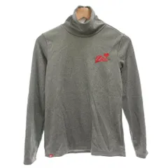 フィラ FILA タグ付き ゴルフウェア タートルネックシャツ L グレー 裏起毛 ロゴ刺繍 AE