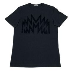 極美品〕モンクレール 刺繍 ワッペン M 黒Tシャツ ブラック 5S174 