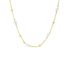 プリムローズ レディース アクセサリー ネックレス・チョーカー・ペンダントトップ レース PRIMROSE Beaded Simulated Pearl Stationecklace with Cubic Zirconiaccent Gold Tone ゴール
