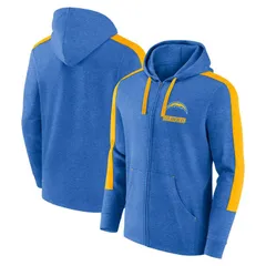ファナティクス メンズ トップス Tシャツ パーカー MensFanatics Heather Powder Blue Los Angeles Chargers Gains FullZip Hoodie Chg Multi マルチカラー