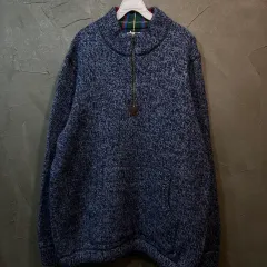 2XL L.L.Bean エルエルビーン ラムウール ハーフジップアップ ニット