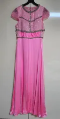 ピンク色 ロング ワンピース / パーティー ドレス / 演奏 ドレス