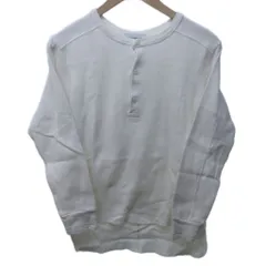 B&Y ユナイテッドアローズ BEAUTY&YOUTH ビューティー&ユース リブ ヘンリーネック カットソー サーマル アシンメトリー 白 ホワイト 約XL 1612-241-3970 0130