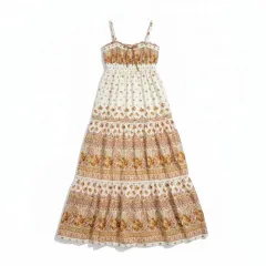 LIZ LISA フラワー パータン ロング ONE PIECE エスニック スタイル