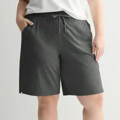 Tek Gear レディース ボトムス ハーフパンツ・ショーツ プラスサイズ ショートパンツ Plusize Tek Gear Essential Bermuda Shorts Medium Ink Heather ヘザー