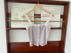 ヴィンテージ レース ノースリーブ ブラウス ベージュ