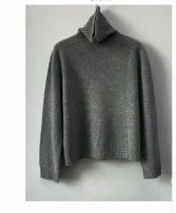 クオリティ ウール100%% レディース ハイネック 明るい スカイブルー タートルネック ニット セーター