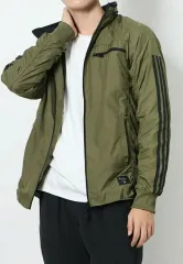 アディダス オリーブ色 ウィンドブレーカー アウター L