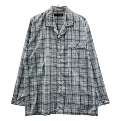 ヴィンテージ カジュアル リービングウェア パジャマ CHECK ライト ブルー シャツ M