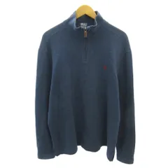 ポロ バイ ラルフローレン Polo by Ralph Lauren スウェット トレーナー ハーフジップ ポニー ロゴ 刺繍 LL 紺 ネイビー 0117 IBO87