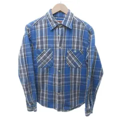 カムコ CAMCO 90s フランネルシャツ ネルシャツ チェック コットン 青 ブルー Sサイズ 0224