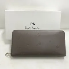 02w23750 Paul Smith ポールスミス  ドローイング ラウンドファスナー長財布  グレージュ  ベトナム製 箱・タグあり  長財布  牛革  P076 813-007  【中古品】