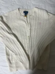 POLO RALPH LAUREN ポロラルフローレン ケーブルニット カーディガン 白