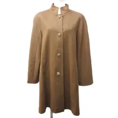レリアン Leilian カシミヤ スタンドカラーコート ジャケット ロング 11 約L 茶 ブラウン 1216