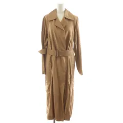 23区 オンワード樫山 Vintege Soft Twill チェスターコート ロング丈 ベルト付き 麻 リネン混 36 茶 ブラウン CMWOBS0101 /AN26