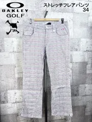 オークリーゴルフ グレンチェック ストレッチフレアパンツ 3４ OAKLEY GOLF
