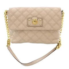 マークジェイコブス MARC JACOBS チェーン ショルダーバッグ キルティング ピンクベージュ /☆G