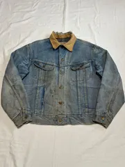 70s 80s Lee STORM RIDER デニムジャケット ストライプライナー ブルー ボロ