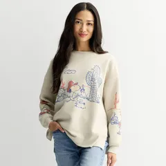 アニメキャラクター レディース トップス Tシャツ スウェット グラフィック Licensed Character Women s Trevco Missy Run Thru Snoopy Graphic Pullover Sweatshirtaupe トープ
