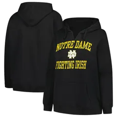 チャンピオン レディース トップス Tシャツ プラスサイズ Womens Champion Black Notre Dame Fighting Irish Plusize Heart Soul Notch Neck Pullover Ntd Black ブラッ
