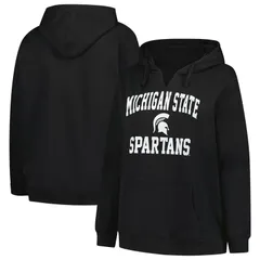 チャンピオン レディース トップス Tシャツ プラスサイズ Womens Champion Black Michigan State Spartans Plusize Heart Soul Notch Neck Pullover Msu Black ブラック