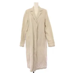 アニエスベー agnes b. チェスターコート アウター ロング丈 シングル 麻 リネン 38 ベージュ /BB