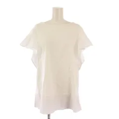 アナイ ANAYI カットソー 半袖 ボートネック 切替 ストレッチ ワンカラー 36 白 ホワイト /BB