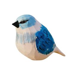 鳥の木彫りのオブジェ 置物 鳥の彫刻 北欧 インテリア (pont du monde) (10) [10]