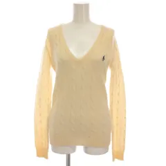 ポロ ラルフローレン POLO RALPH LAUREN ケーブルニット セーター 長袖 Vネック XS アイボリー 白 211569984003 /YM